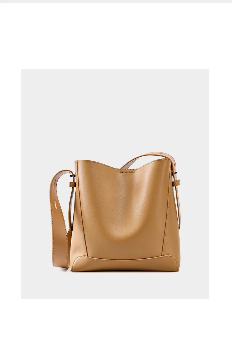 Burminsa koeienhuid echte leren emmer schoudertassen voor vrouwen 2025 luxe designer grote capaciteit crossbody dames handtassen