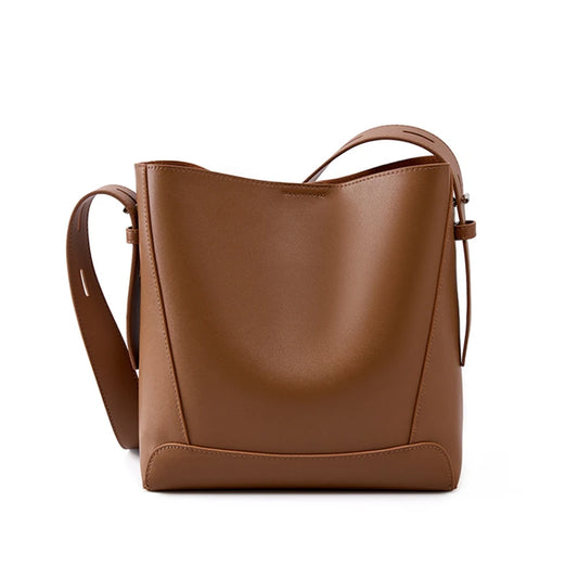 Burminsa koeienhuid echte leren emmer schoudertassen voor vrouwen 2025 luxe designer grote capaciteit crossbody dames handtassen